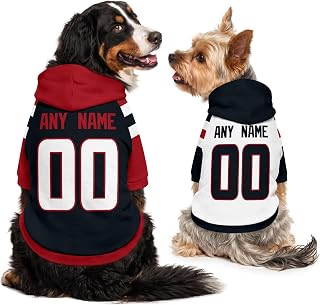 Houston Dog Clothes Custom Name Number Jersey Style Hoodie