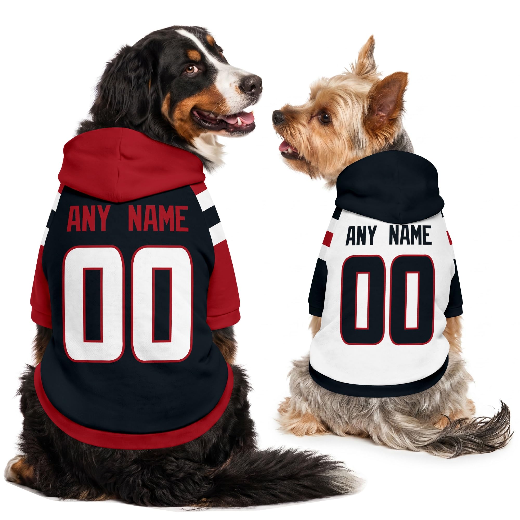 Houston Dog Clothes Custom Name Number Jersey Style Hoodie