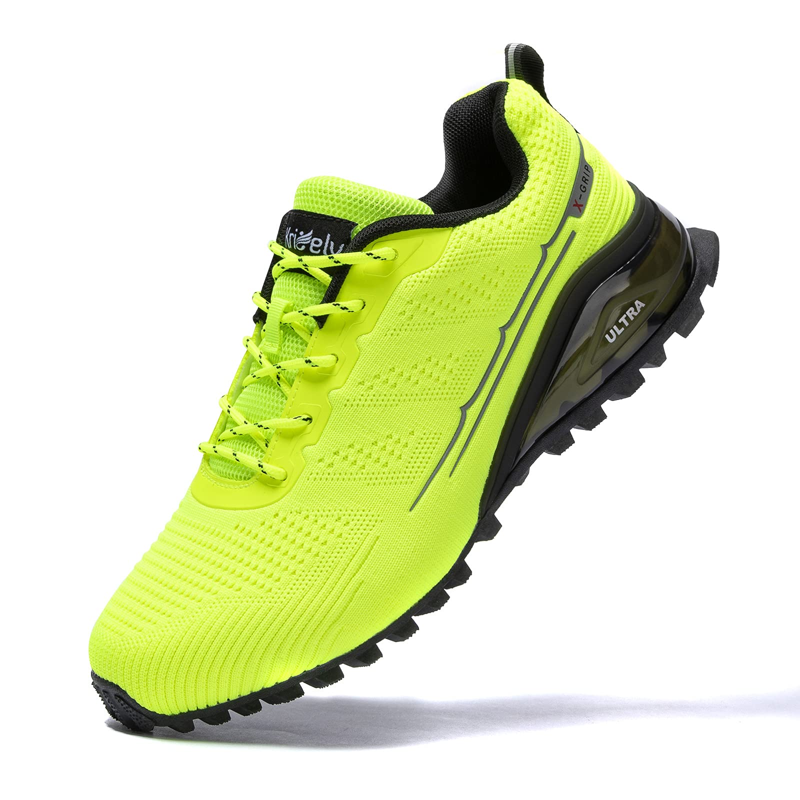 Kricely Men's Trail Running Shoes Walking Sneakers for Hiking Tennis Cross Train