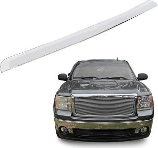 ECOTRIC Truck Hood Molding Trim Compatible with 2007-2013 GMC Sierra | Compatible with 2007-2013 GMC Sierra 1500 2500HD 3500HD Replace for GM1235109 10385156 (Without Chrome Grille)