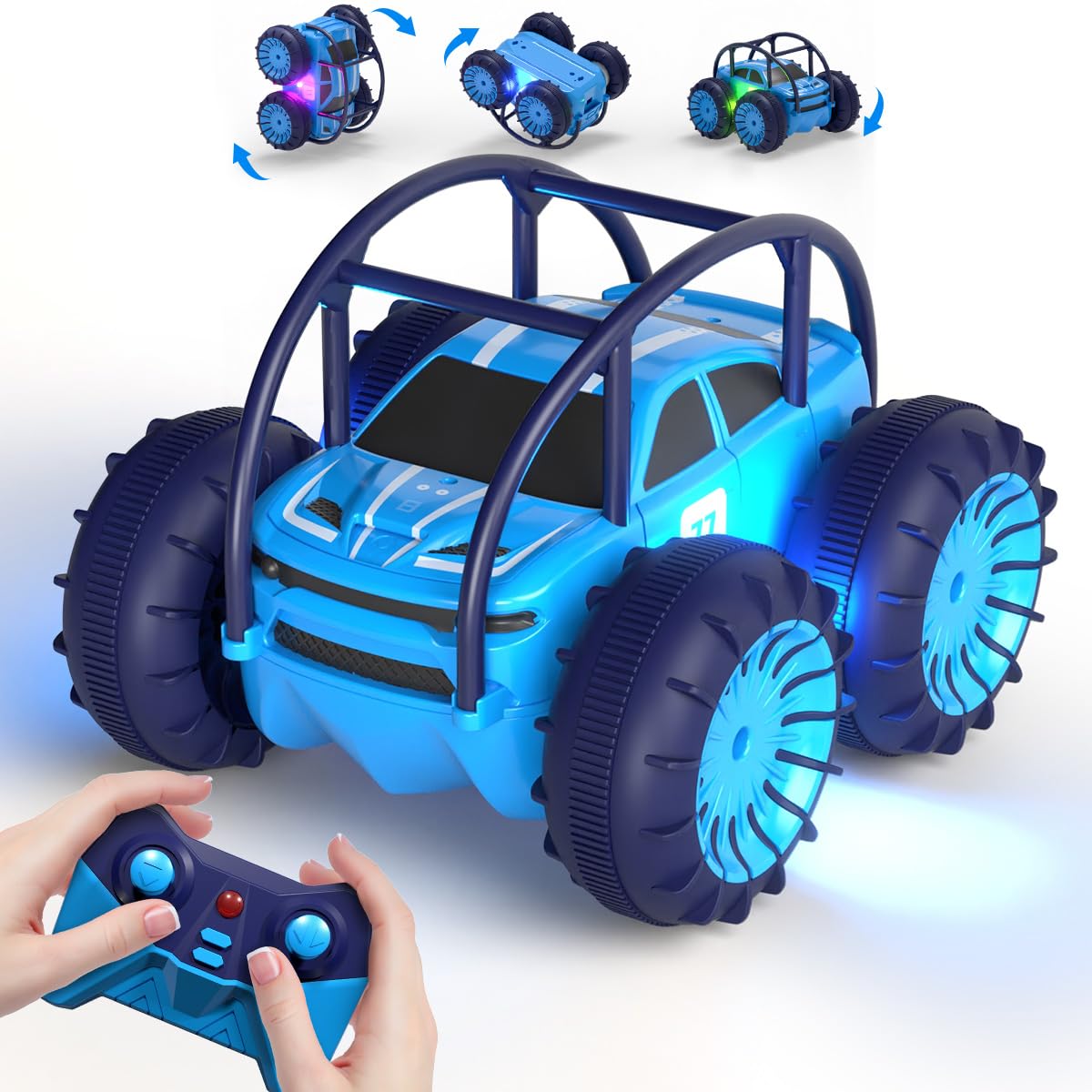 Fast Direct Charging Remote Control Cars for Kids, Amphibious Rc Cars with LED L