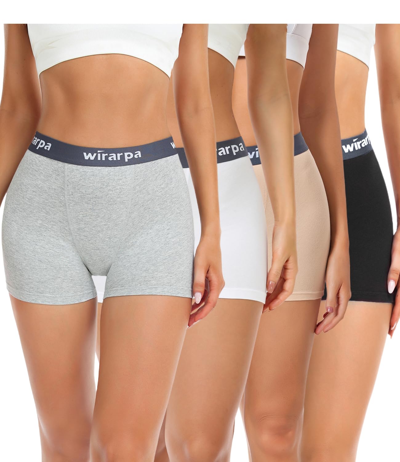 wirarpa Women's Cotton Boxer Briefs 3" Inseam Ladies Safety Boxer Shorts Anti Ch