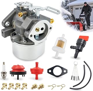 Swess 640052 Carburetor Compatible with Tecumseh HMSK80 HMSK90 Snowblower | Replaces 640349 640054 640058 640058A, Fits LH318SA LH358SA 8HP 9HP 10HP Snowblower Engines
