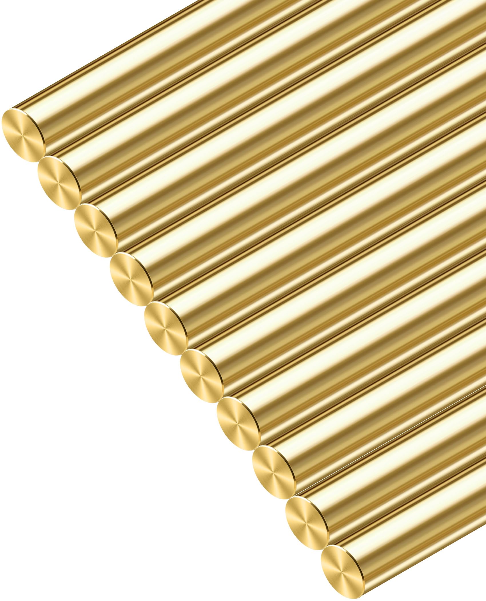 Coolneon 1/8 inch Brass Rods 1/8 x 12 in, 10 Pcs for Knife Making Knife Handles 