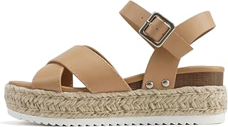 Soda Firely Women's Round Toe Adjustable Ankle Strap Espadrille
