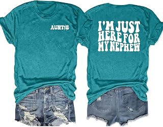 Aunt Shirt Somebody's Feral Aunt T-Shirt for Women: Cool Aunts Club Shirts Funny Auntie Print Tee Auntie Gifts