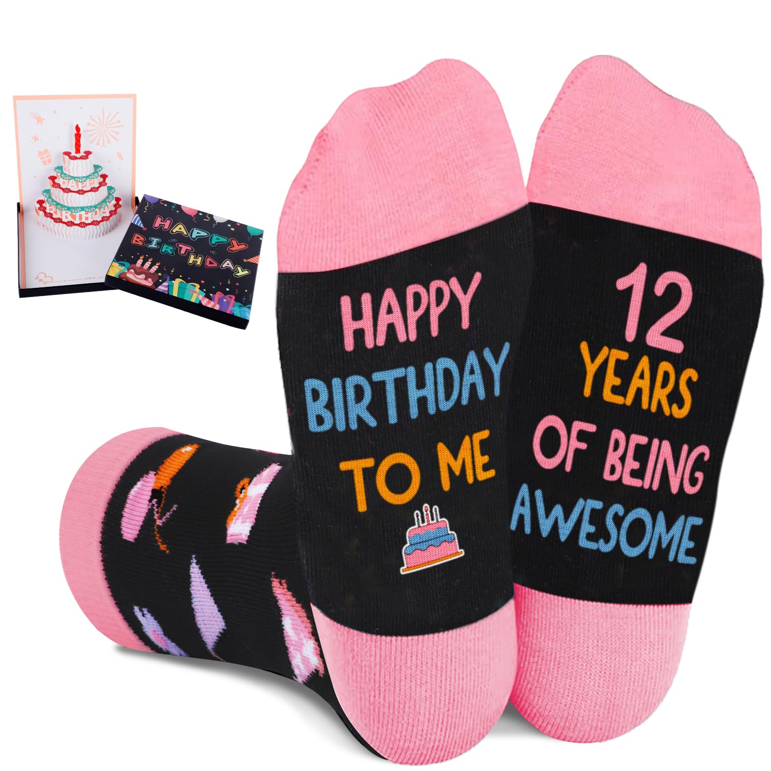 Juesly 5-22 Years Old Birthday Gifts for Girls - Socks for Girls with Pop up Bir