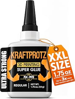 3D Printing Super Glue Liquid 1.75 oz - PLA ABS PETG TPU Instant Adhesive | versatile, precise application, for fine cracks, clear, waterproof, heat resistant, anti-clog cap, filament, PLA ABS PETG TPU