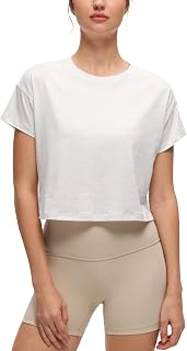 CRZ YOGA Pima Cotton Crew Neck Short Shirt
