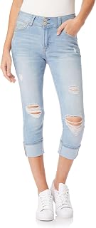 WallFlower Women's Juniors Instastretch Mid-Rise Curvy Skinny Stretch Denim Crop Jeans (Standard and Plus), Cina, 17
