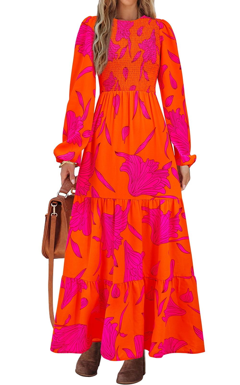 PRETTYGARDEN Floral Wedding Guest Dresses for Women Casual Dress for Women