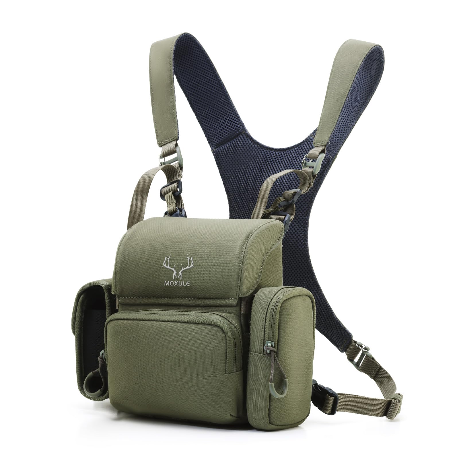 MOXULE Binocular Harness Chest Pack: Bino Case with Rangefinder Pocket | Silent 