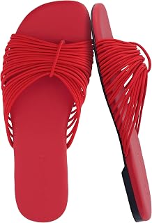 CUSHIONAIRE Lanky - Sandali da donna con cinturino alla moda, multi-cinturino, punta quadrata piatta, con plantare imbottito