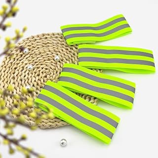 4pcs Reflective Bands for Men Women Night Visibility Adjustable Bands Self Adhesive Tape for Arm Wrist Ankle Leg Elastic Reflective Gear Running Cycling Walking