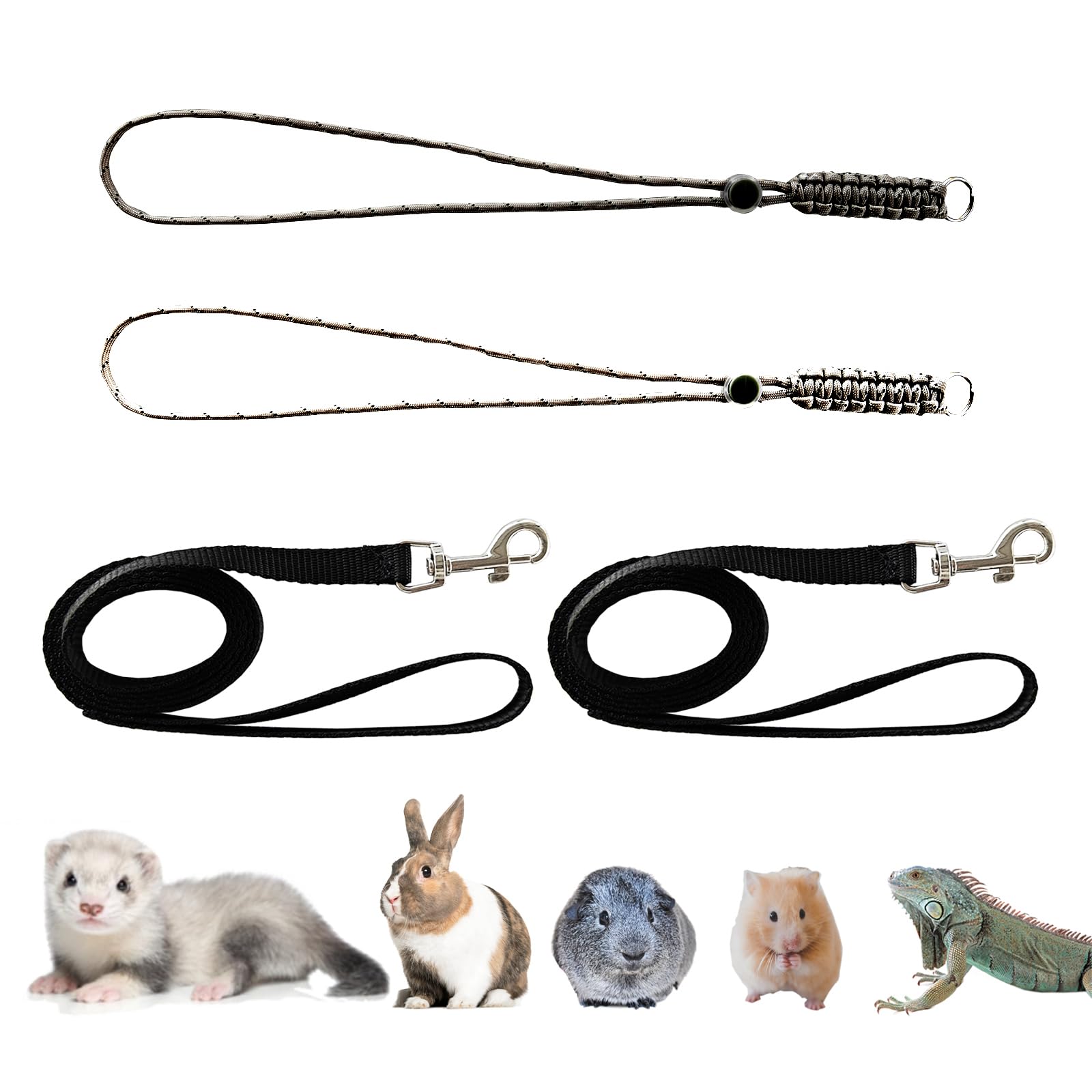 GOMICRAFT Handmade Figure 8 Harness and Leash for Ferrets/Guinea Pigs/Rats | Adj