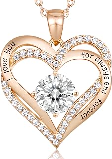CDE Kette Damen Herz Geburtsstein 925 Sterling Silber Schmuck Geschenk