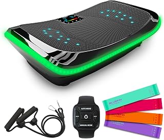 Bluefin 4D Vibrating Platform for Weight Loss, Muscle Recovery and Lymphatic Drainage, 3 Powerful Motors with Bands and Resistance Ropes for Full Exercise