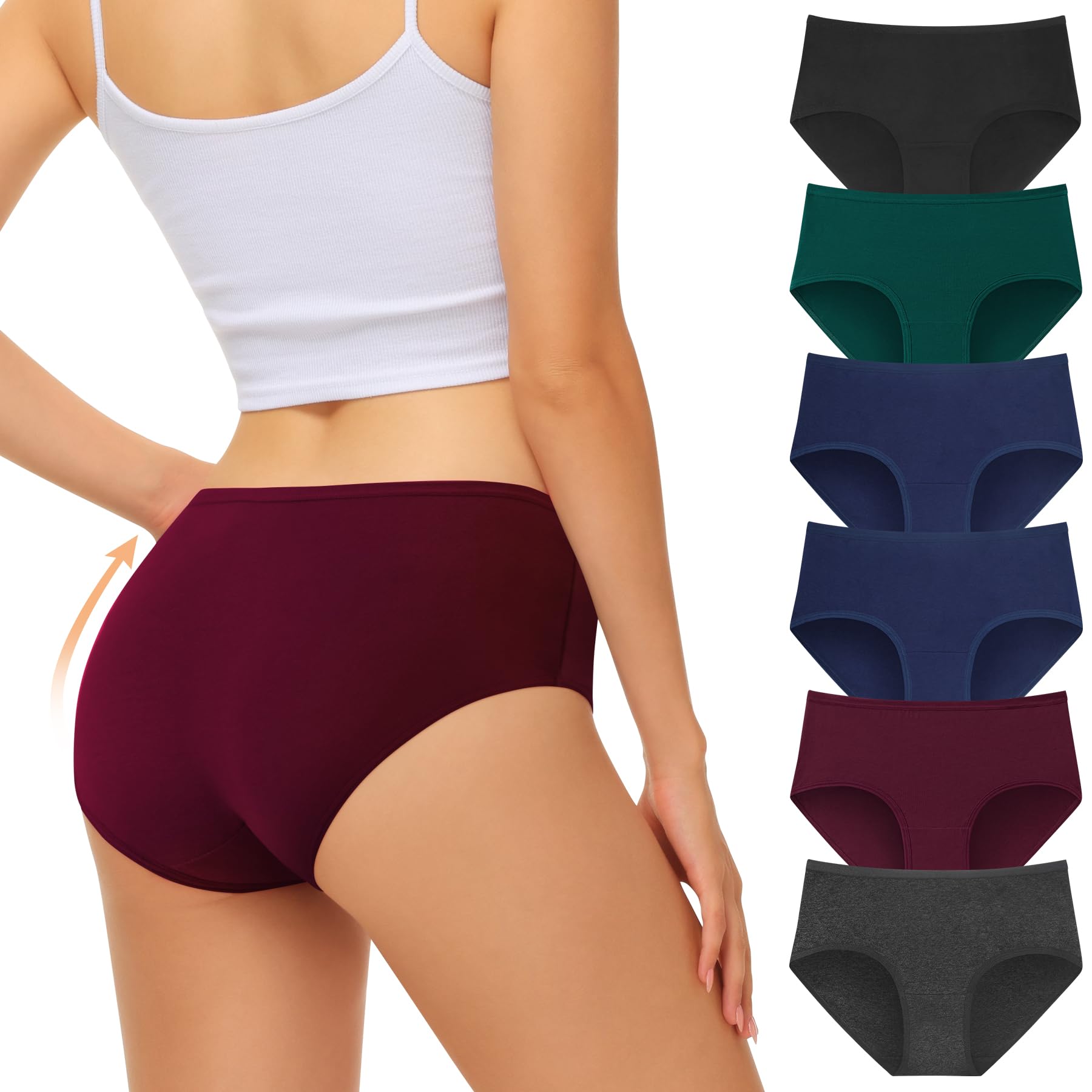 FALARY Underwear Women Full Coverage Knickers for Women 6 Pack