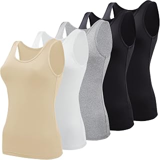 BQTQ 5 Pieces Basic Tank Tops Women's Tank Top Casual Tank Top for Women and Girls