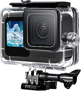 FitStill Waterproof Protective Housing for Go Pro Hero 13/12/11/10/9 Black | 60M/196FT Underwater Photography Diving Protective Case with Bracket for Hero13/12/11/10/9 Black Accessories