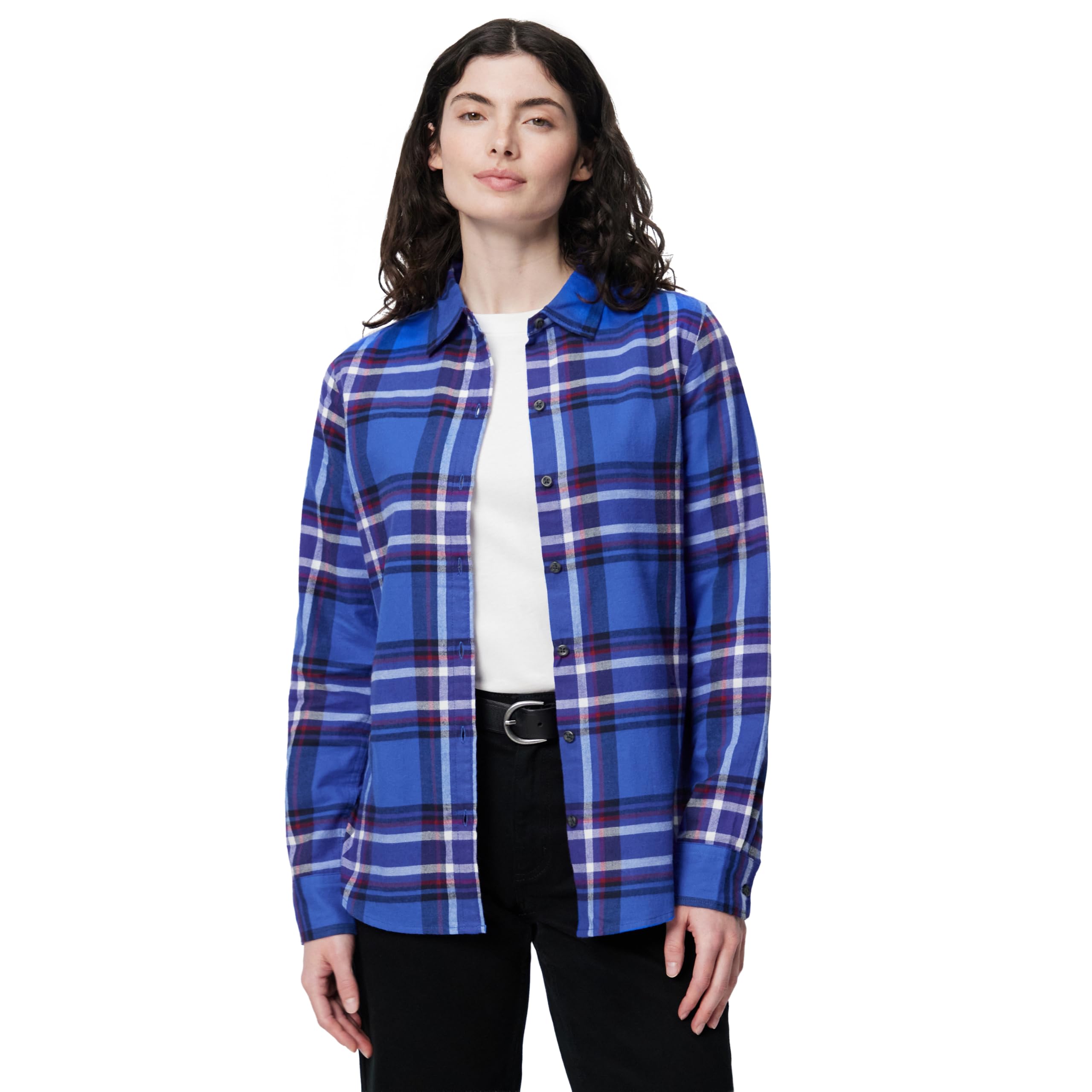 Amazon Essentials Women's Classic Fit Long Sleeve Lightweight Flannel Shirt