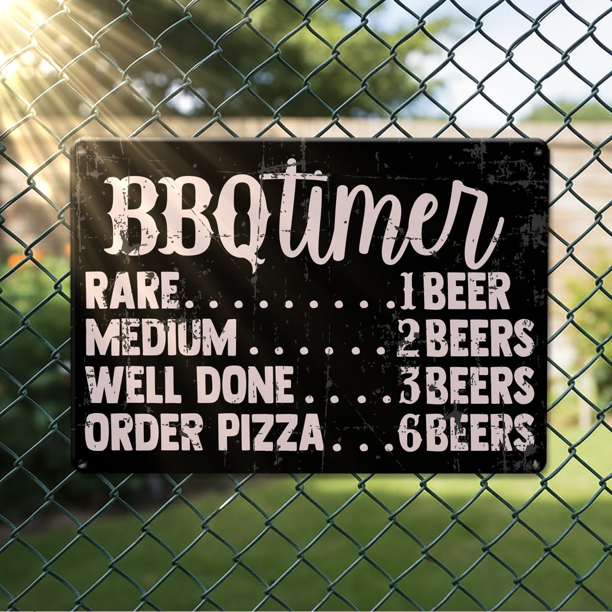Funny BBQ Timer Metal Tin Sign Vintage Man Cave Decoration BBQ Quote Wall Signs 