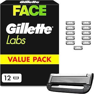 GilletteLabs Razor Blade Refills for Men, Pack of 12 | Compatible with GilletteLabs Exfoliating Bar and Heated Razor, Long Lasting Smooth Shave