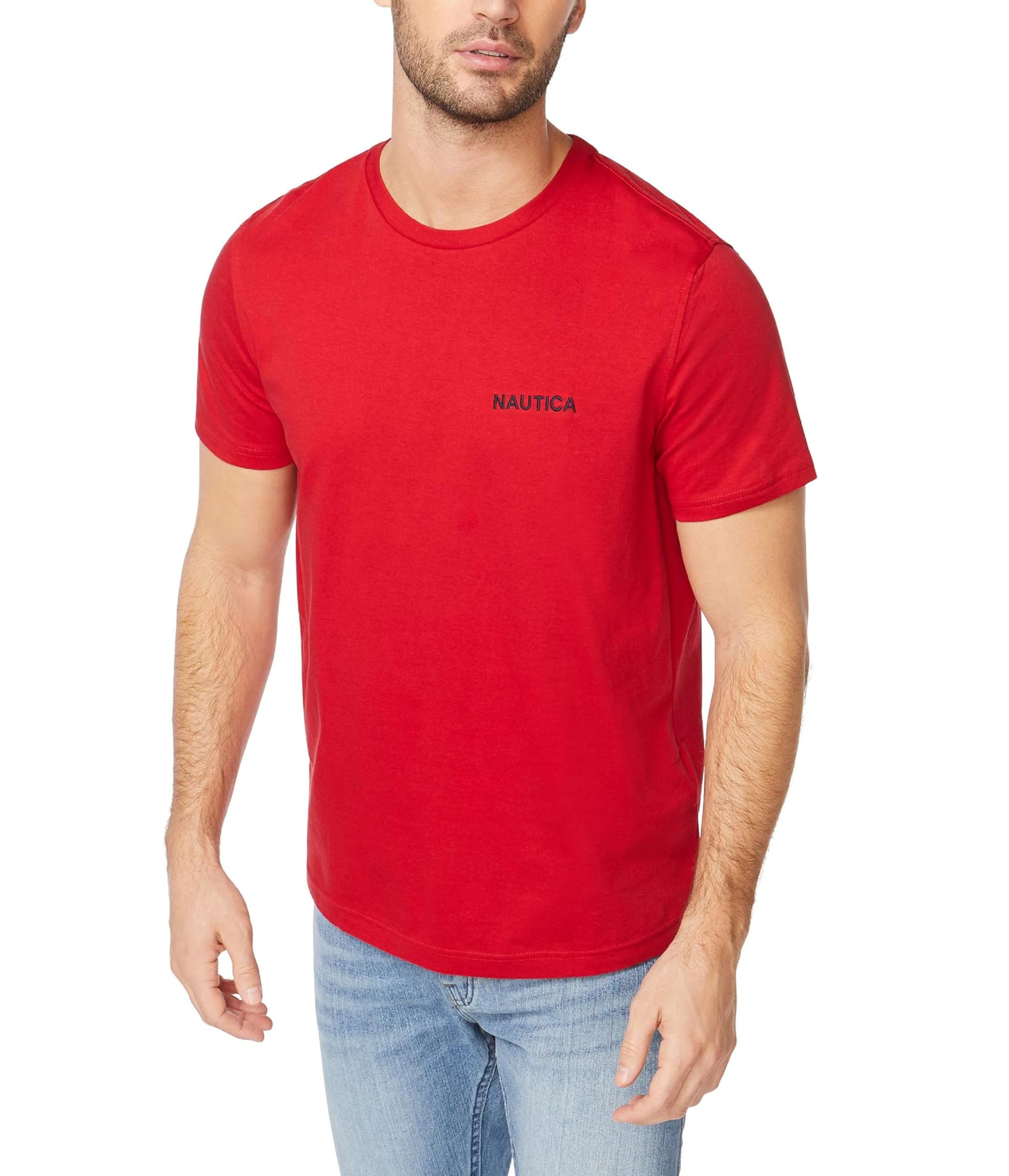 Nautica Men's Plain Crew Neck Short Sleeve T-Shirt (Pack of 1)