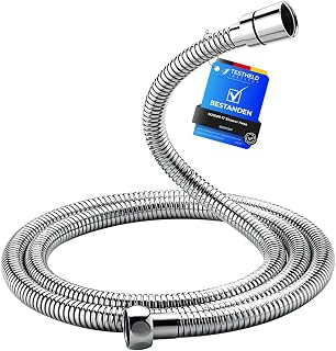 Ibergrif Shower Hose 1.7m, Stainless Steel Shower Pipe Replacement Hose | Universal G1/2 Fit with Brass Connectors & Washers, Anti-Twist Kink Free Leakproof Design for Shower Head -Silver