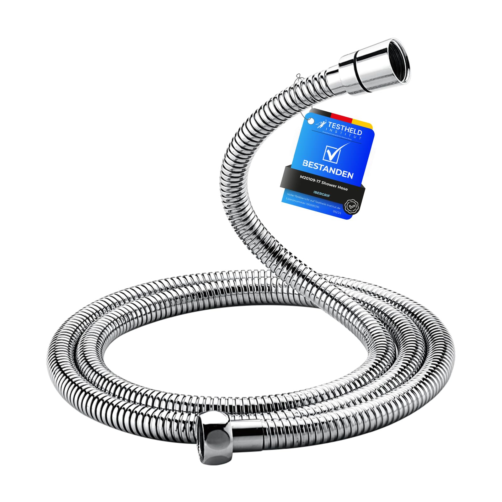 Ibergrif Shower Hose 1.7m, Stainless Steel Shower Pipe Replacement Hose | Univer