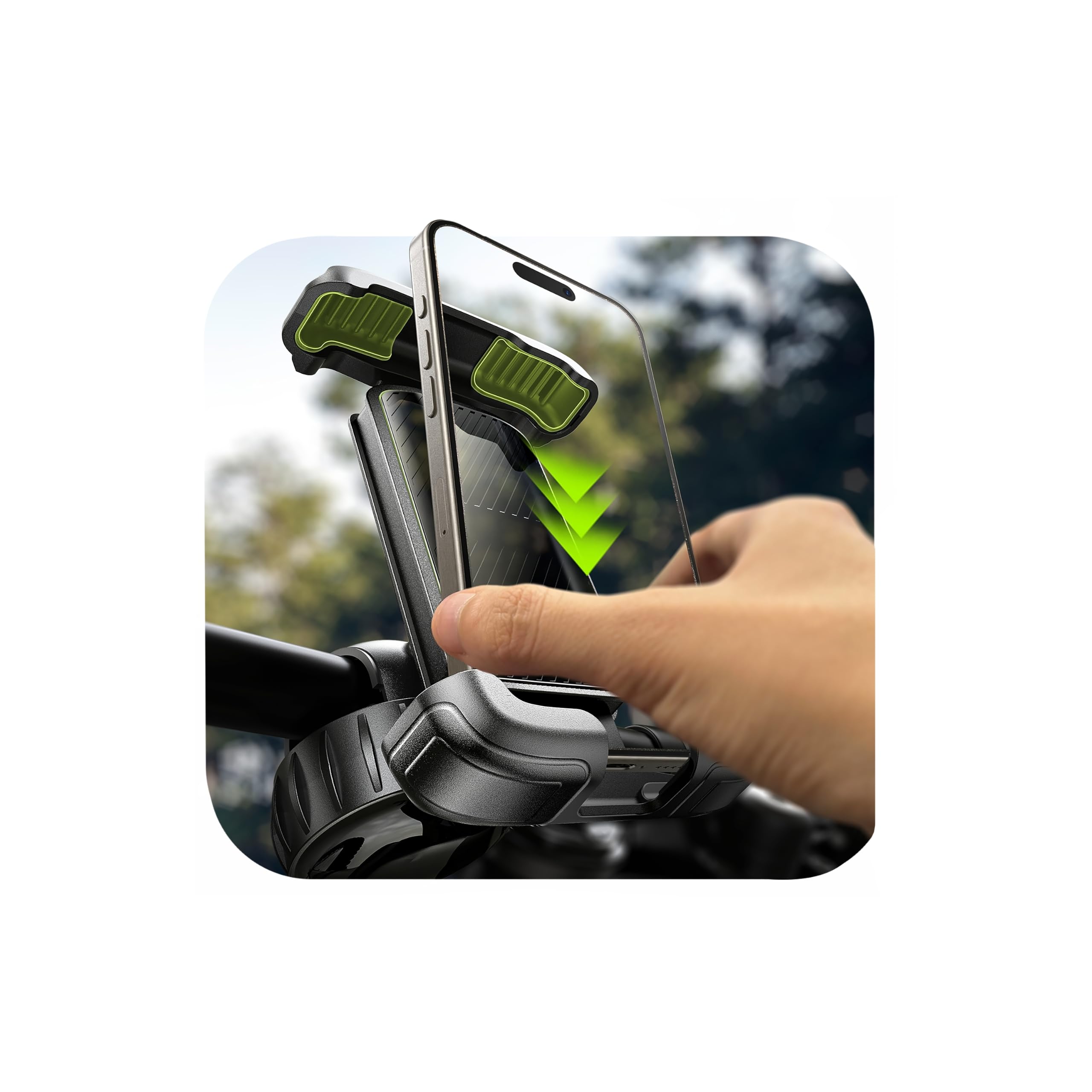 LISEN Bike Phone Holder, [Super Easy Install] Motorcycle Phone Mount Ebike Acces