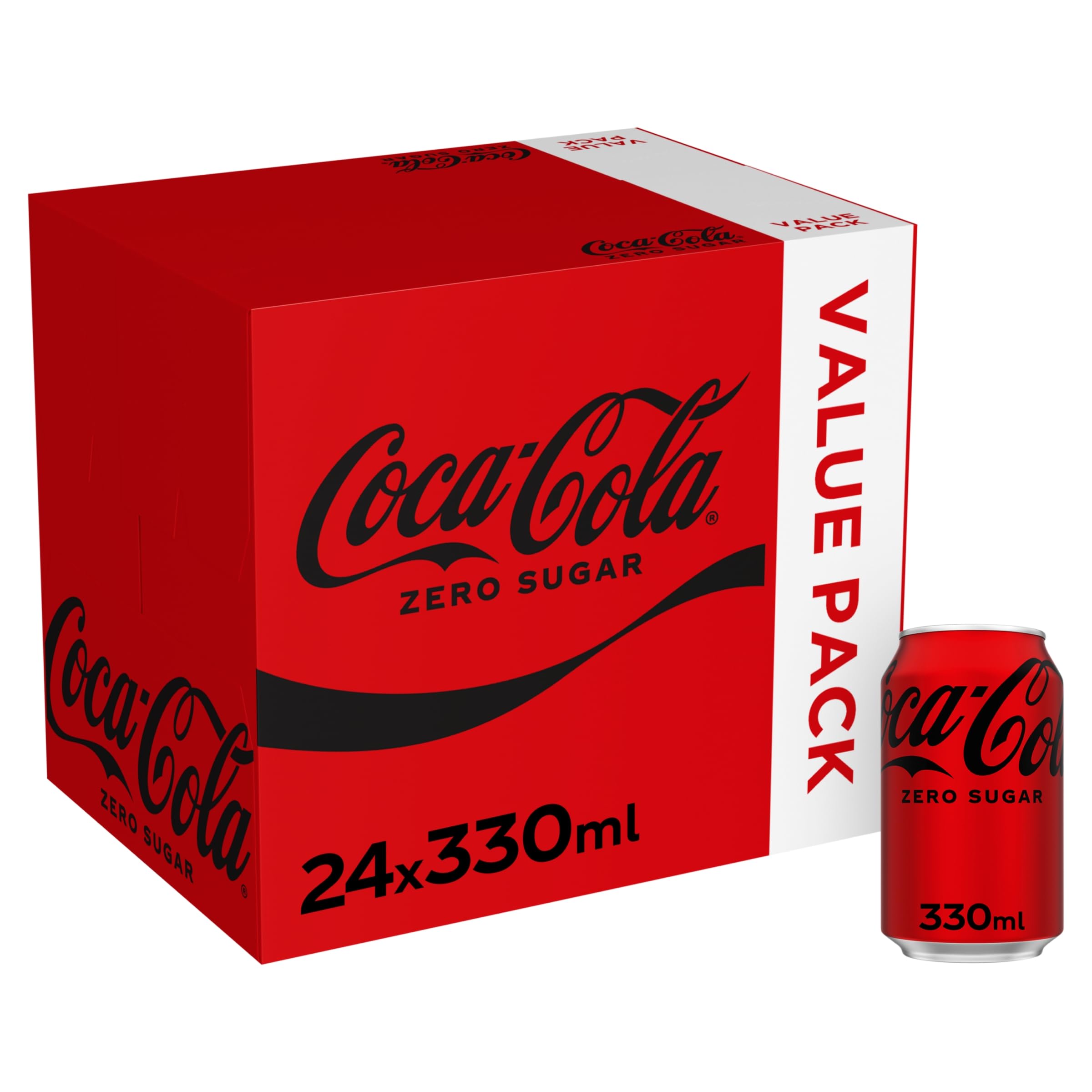 Coca-Cola Zero Sugar Soft Drink Cans, 24 x 330 mL