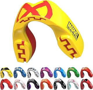 Marvel Sports Mouthguard Dual Layer Premium Protection Adults and Junior Gum Shield with Case for Boxing, MMA, Rugby, Martial Arts, Judo and All Contact Sports (X-Men Logo, Adult (12+ Years))
