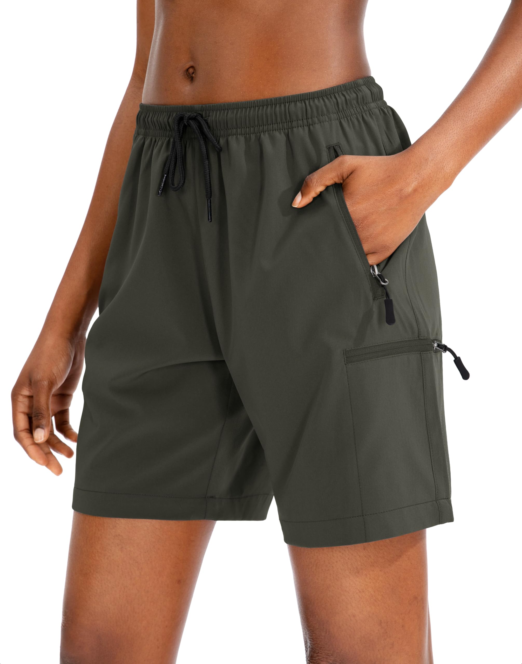SANTINY Hiking Cargo Shorts for Women 5" 7" 9" Summer Lightweight Quick Dry Shor