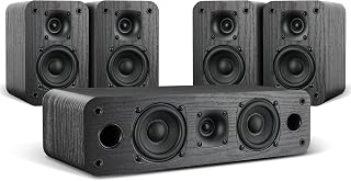 Saiyin 5.0 Home Theater System, HiFi Surround Sound Speakers | 230W Peak Power, Dialogue Clarity, Passive, Classic Retro Wood Grain, For TV/PC, Amplifier Required, Cable Not Included