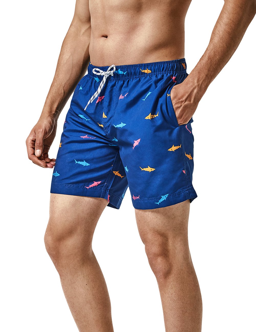 maamgic Men's Swim Shorts Beach Shorts Swim Trunks Quick Dry for Holidays