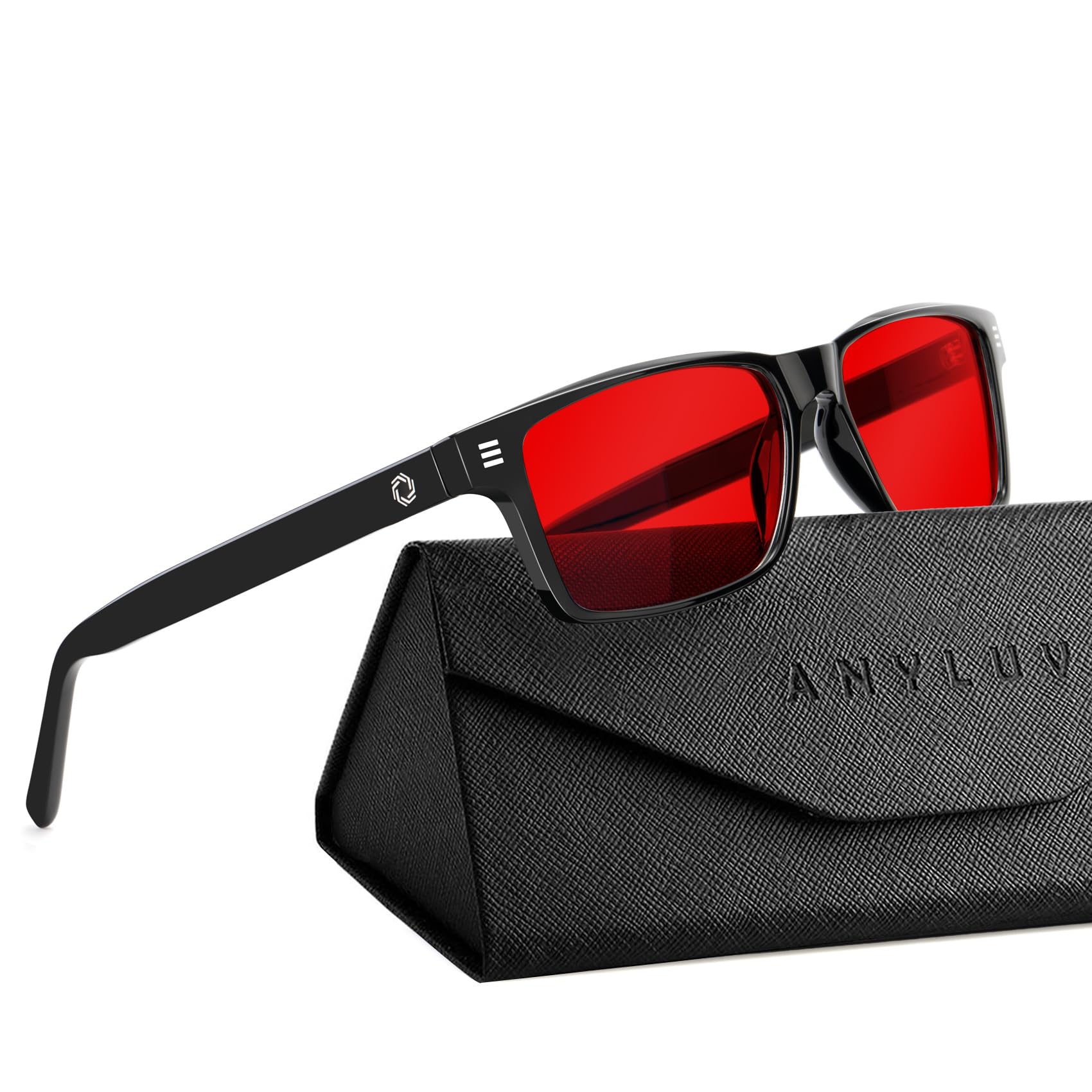 ANYLUV Blue Light Glasses for Sleep, 99.9% Blue Green Light Blocking with Red Le