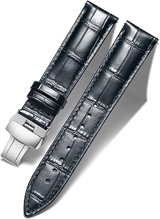 BINLUN Leather Watch Bands Replacement Alligator Pattern Watch Strap for Men Women with Silver/Gold/Rose Gold Butterfly Deployment Buckle 12mm 13mm 14mm 16mm 17mm 18mm 19mm 20mm 21mm 22mm 23mm 24mm