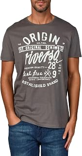 riverso RIVLeon Men's Short Sleeve Crew Neck T-Shirt, 100% Cotton, Green, Blue, White, Grey, Red, Orange, S, M, L, XL, 2XL, 3XL, 4XL, 5XL