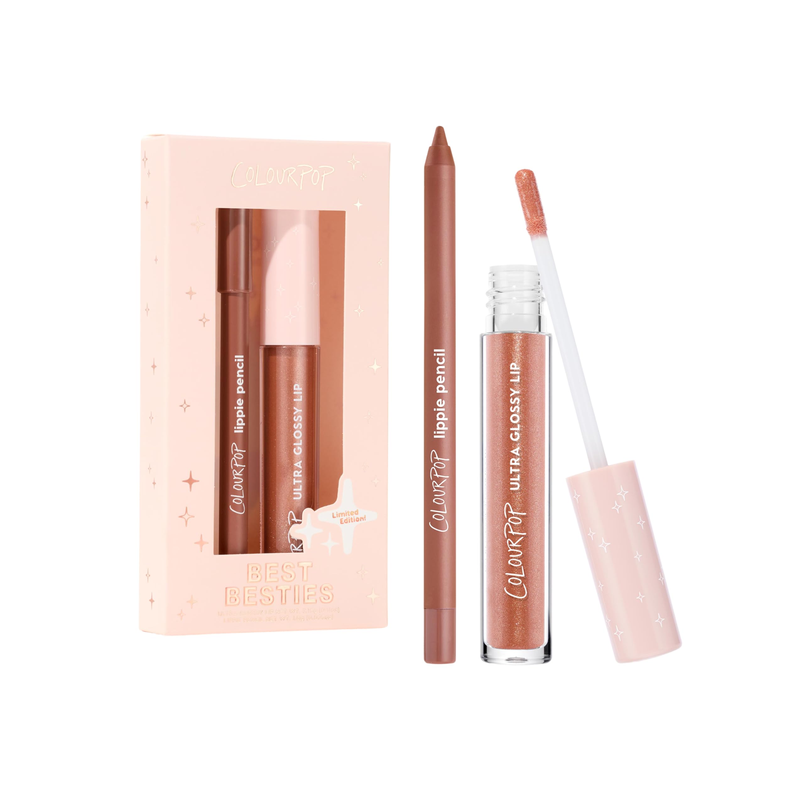 ColourPop Best Besties Lip Pencil &amp; Gloss Duo - Shimmery Nude Lip Combo for 