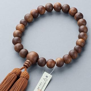 Buddhist Altar Shop Takita Store Men's Rosary Male Sandalwood (Matte) 22 Beads with Rosary Bag Compatible with All Sects Male Rosary Kyoto Rosary with Certificate