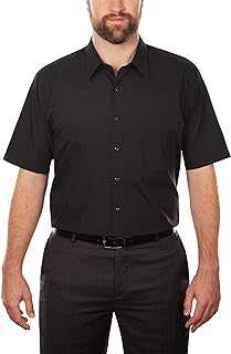 Van Heusen Mens Big and Tall Short Sleeve Poplin Solid Big Fit Dress Shirt
