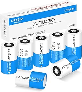 XUNIUZERO CR123A 3V Batteries (6-Pack) Photo Non-Rechargeable Lithium Battery 3 Volt 123 Lithium Battery 10 Years Shelf Life