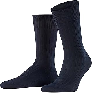 FALKE Men's Milano socks breathable sustainable ecological cotton fil d'Écosse climate-active sole flat seam for pressure-free toes elegant ribbed fine 1 pair