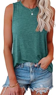 Womens Casual Vest Tops Loose Fit Flowy Summer Sleeveless Tshirts