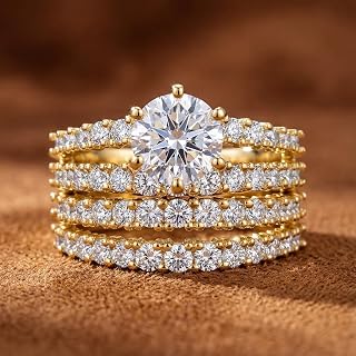 A Set Hollow Double Layer Shiny Engagement Rings for Women Wedding Dinner Wedding Engagement Ring Bridal Engagement Ring Exquisite Accessories Jewelry for Women