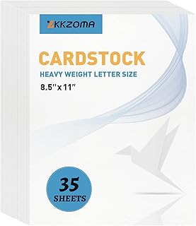 ZKKZOMA 35 Sheets White Cardstock 8.5x11in, 85lb Letter Craft Print Paper | 8.5 x 11 Letter Size 85lb Thick Printer Paper for Invitations, Menus, Scrapbooking,Arts and Crafts