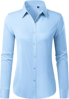 Button Down Shirts for Women Wrinkle Free Dress Shirt Classic Fit Long Sleeve Casual Business Blouse Work