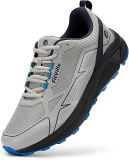FitVille Men's Trail Running Shoes, Wide Plant, Lightweight Sneakers for Running on the Road, Trekking, Outdoor Sports
