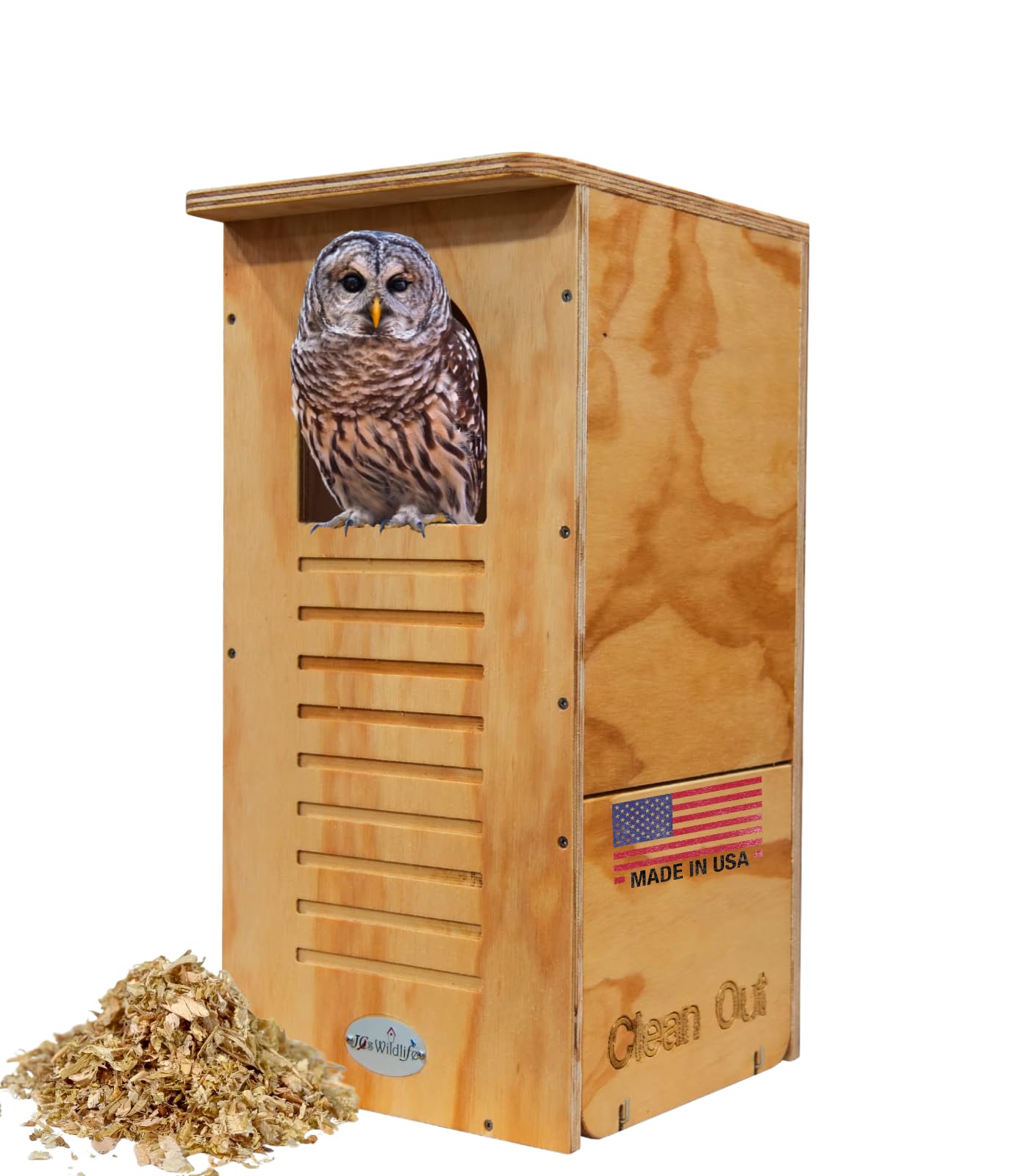 JCs Wildlife Barred Owl Box DIY Assembly Kit, Plywood Owl House, USA | Mounting 